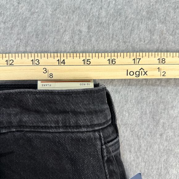 Universal Thread Jeans WMNS 10R Black Wash Denim HighRise Flare Comfort Stretch - Picture 7 of 11